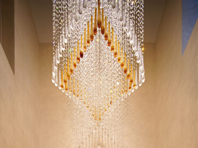 Custom Raindrop Teardrop Lobby Decorative Chandelier