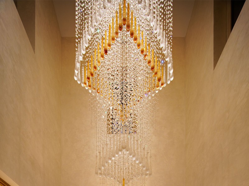 Custom Raindrop Teardrop Lobby Decorative Chandelier