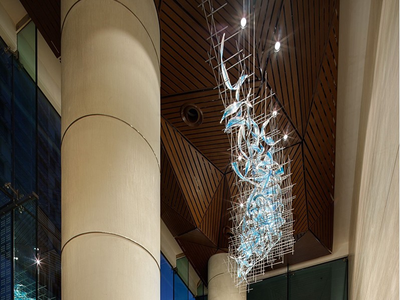 Modern Decor Leaves Shape Glass Chandelier