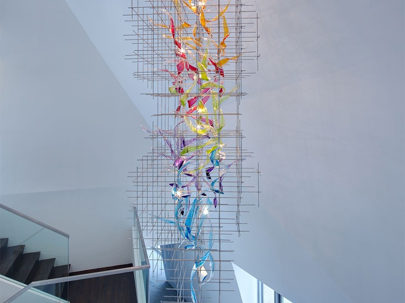 Modern Decor Leaves Shape Glass Chandelier