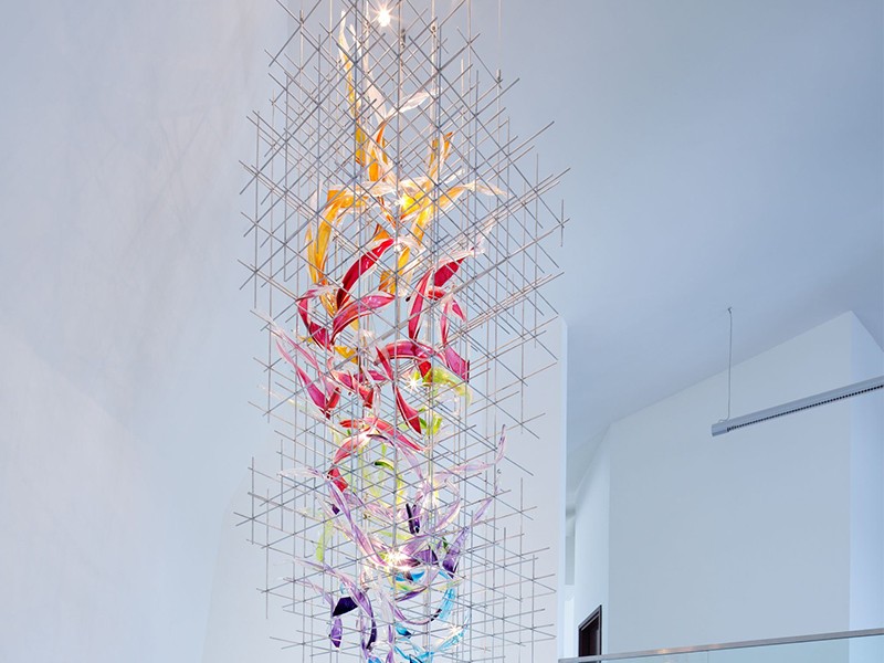 Modern Decor Leaves Shape Glass Chandelier