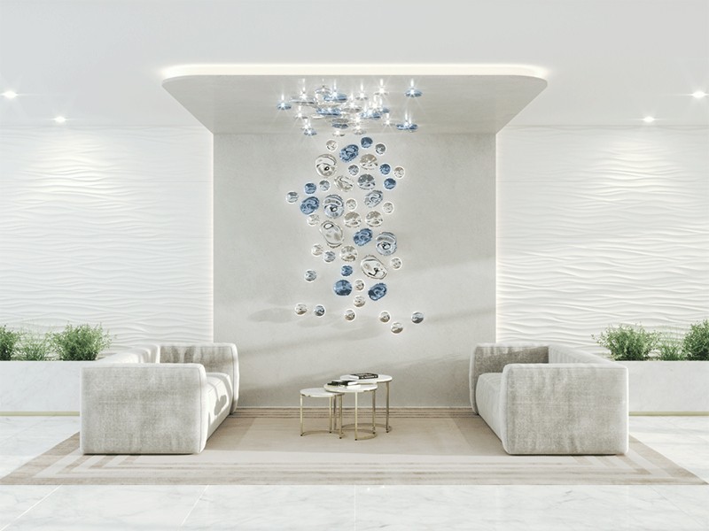 Extravagant Glass Chandelier for Spiral Staircase