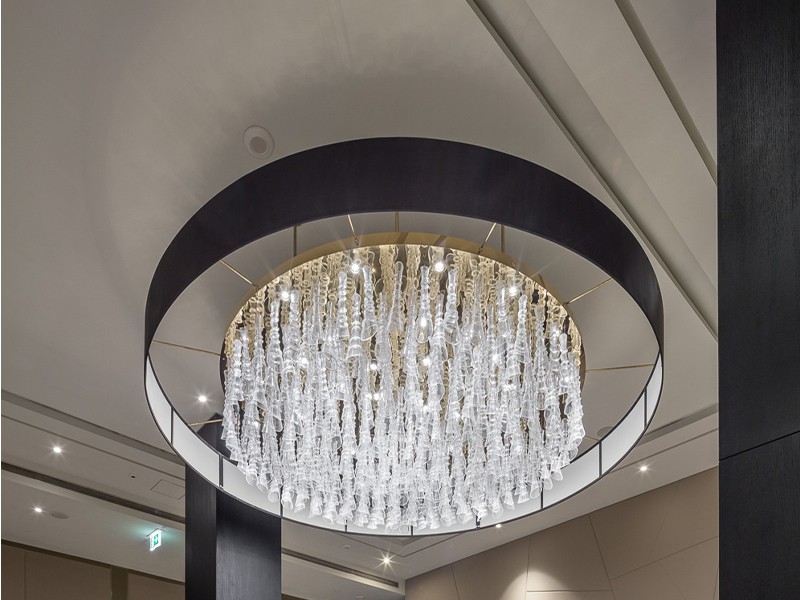 Custom Amber Chandelier for Hotel Lobby