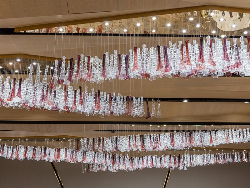 Custom Amber Chandelier for Hotel Lobby