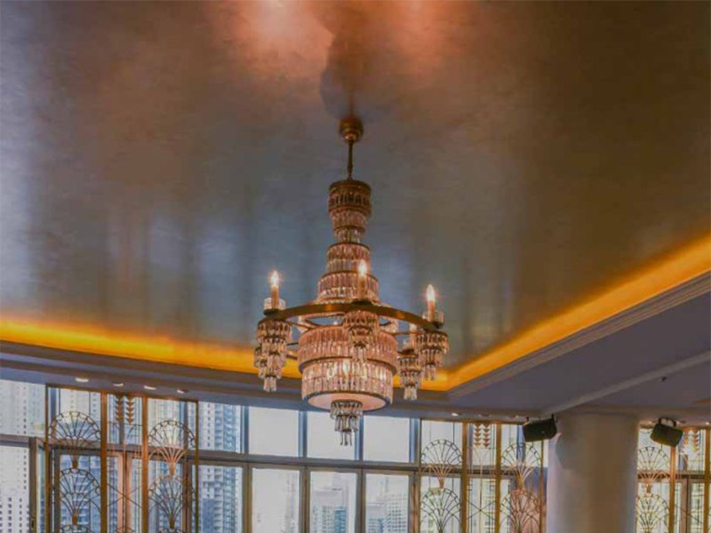 Custom Amber Chandelier for Hotel Corridor