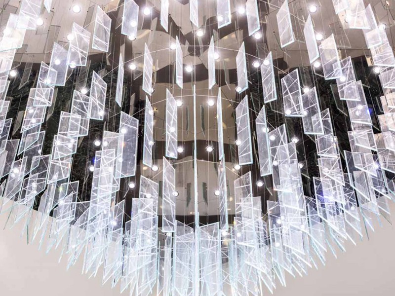 Multi-Layer Crystal Chandelier for Hotel Foyer