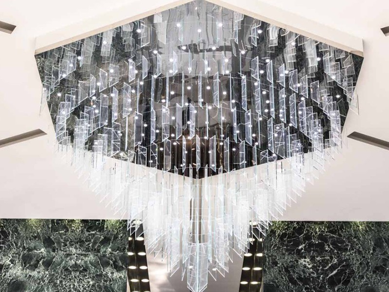 Multi-Layer Crystal Chandelier for Hotel Foyer