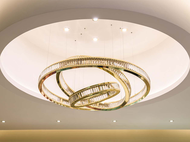 New Creative Lobby Cylindrical Crystal Chandelier Lamp