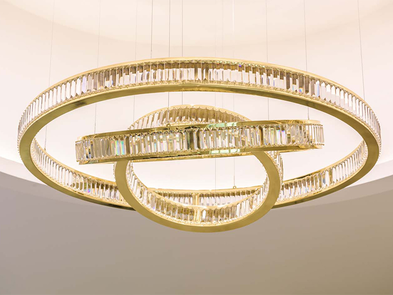 New Creative Lobby Cylindrical Crystal Chandelier Lamp