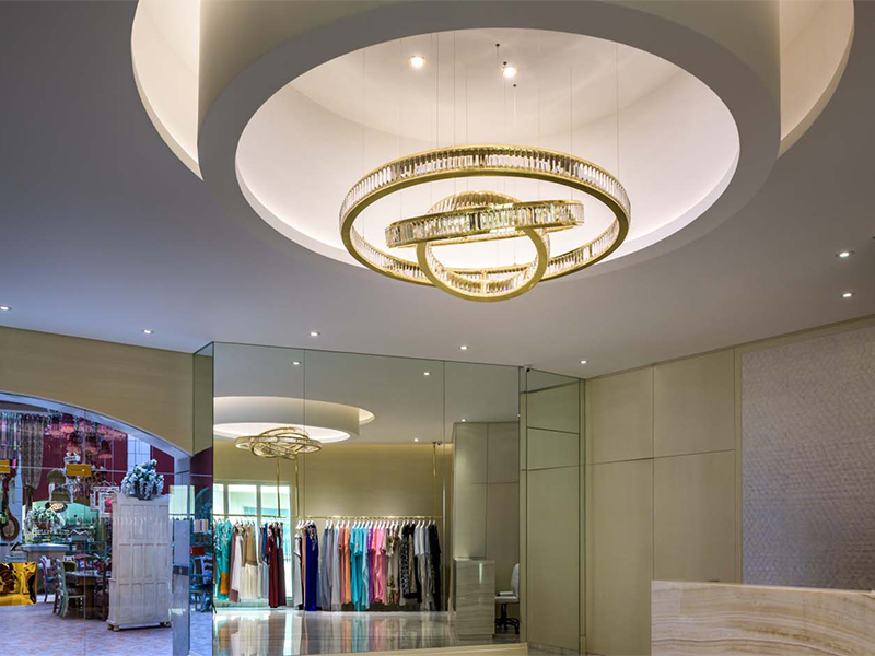 New Creative Lobby Cylindrical Crystal Chandelier Lamp