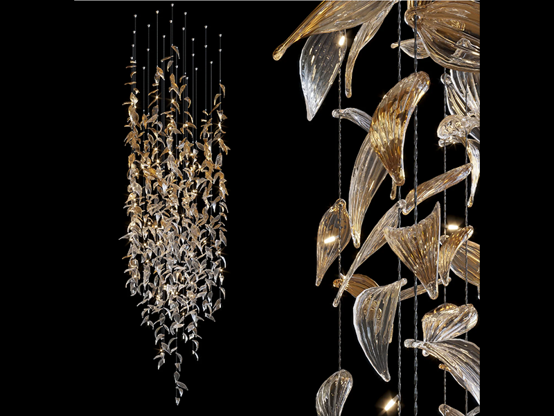 Graceful Customizable Fascinating Glass Chandelier Light