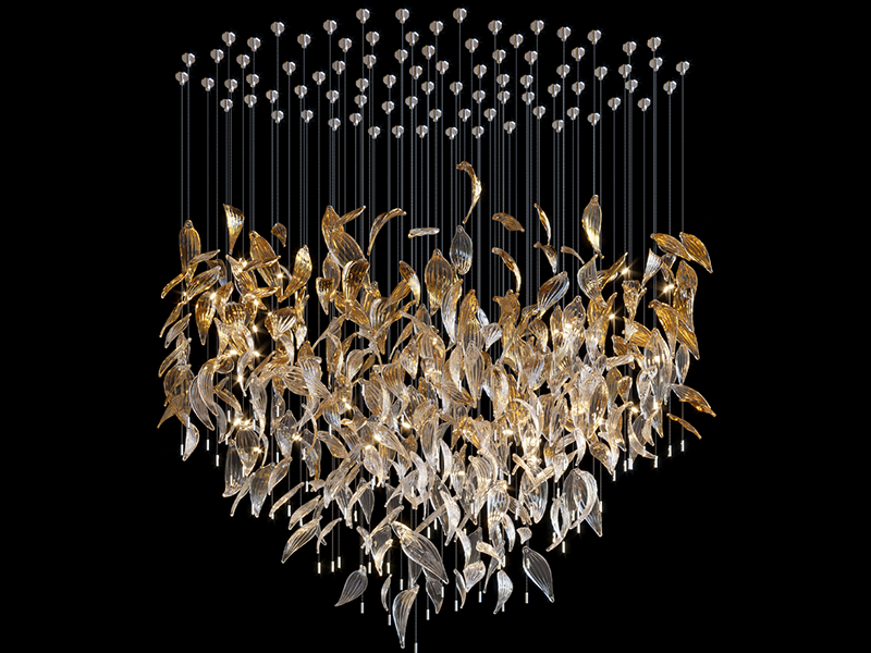 Graceful Customizable Fascinating Glass Chandelier Light