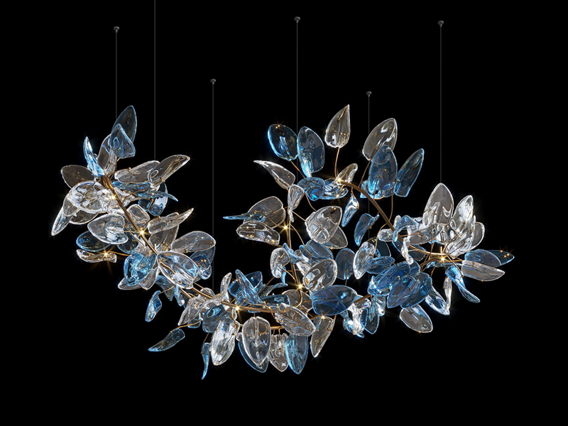 Customizable Leaf Shape Crystal Led Chandelier Light