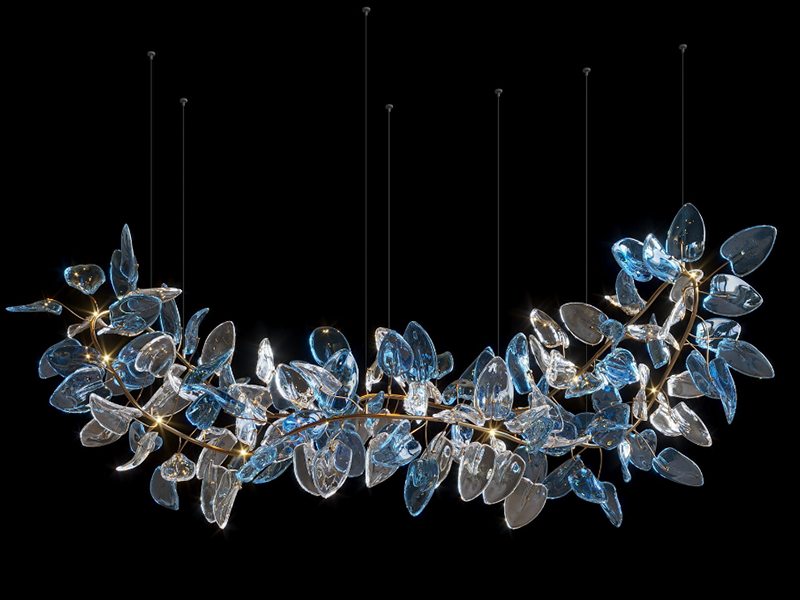 Customizable Leaf Shape Crystal Led Chandelier Light